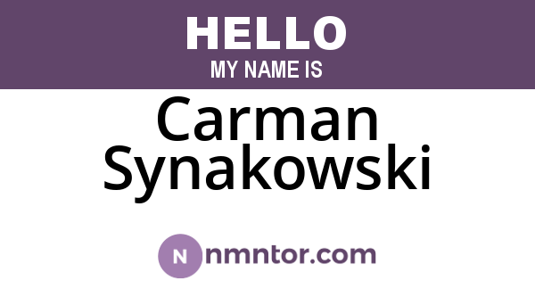 Carman Synakowski