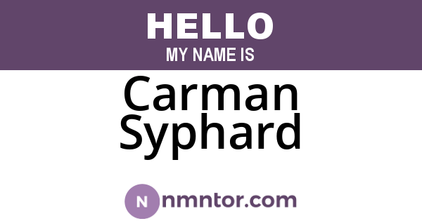 Carman Syphard