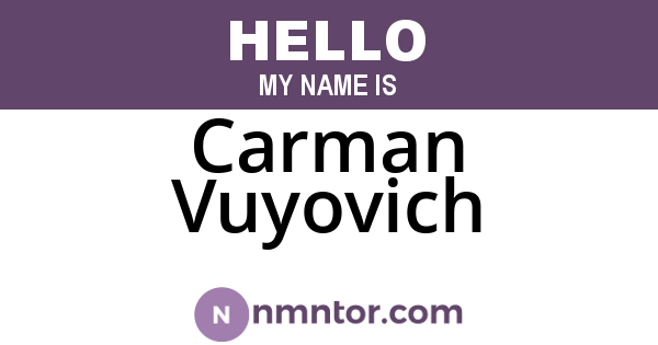 Carman Vuyovich