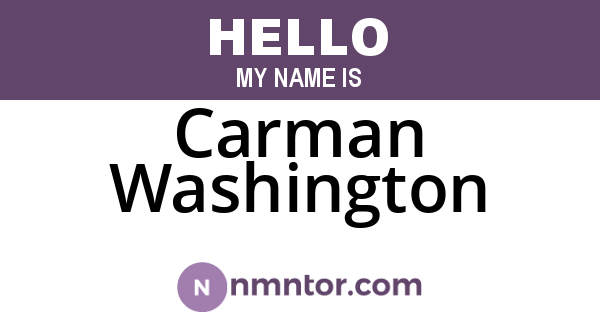 Carman Washington