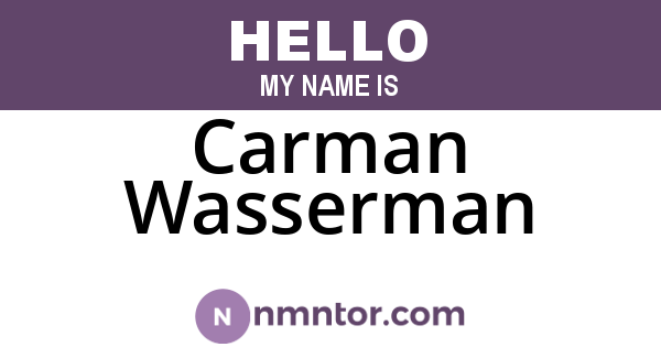 Carman Wasserman