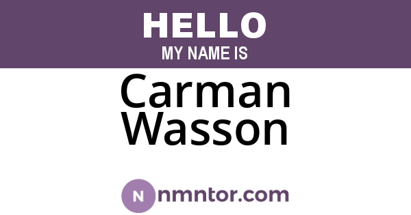 Carman Wasson