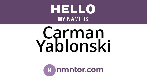 Carman Yablonski