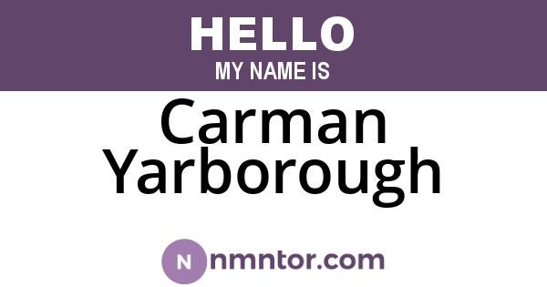 Carman Yarborough
