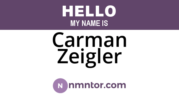 Carman Zeigler