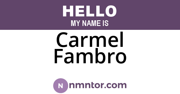 Carmel Fambro