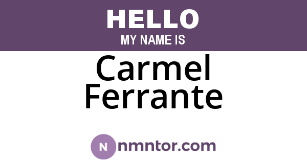 Carmel Ferrante