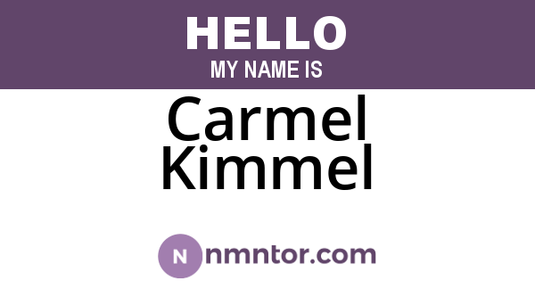 Carmel Kimmel