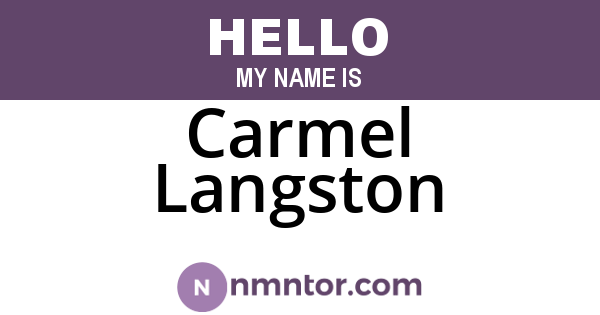 Carmel Langston