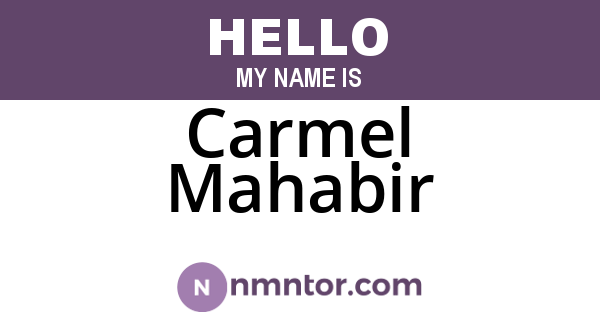 Carmel Mahabir