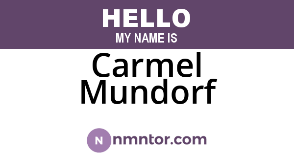 Carmel Mundorf