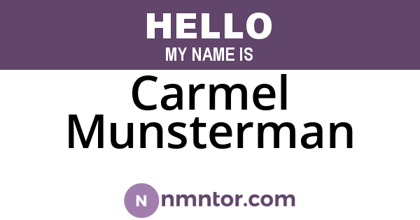 Carmel Munsterman