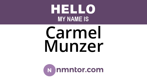 Carmel Munzer
