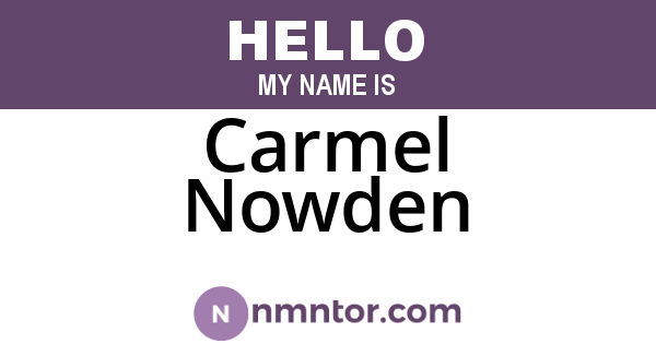 Carmel Nowden