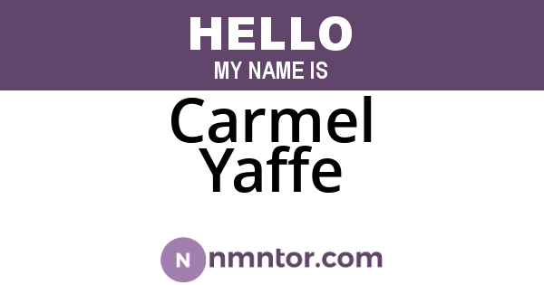 Carmel Yaffe