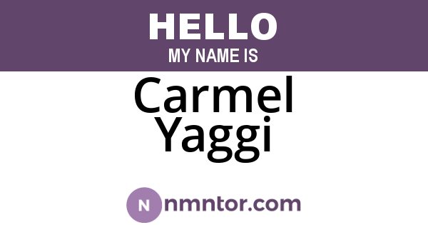 Carmel Yaggi