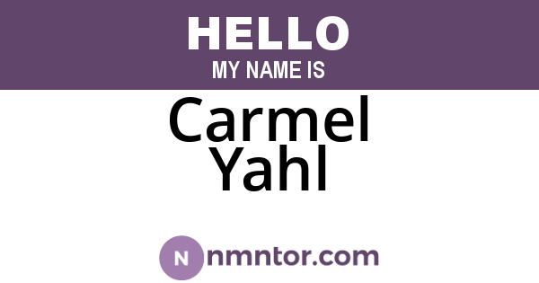 Carmel Yahl