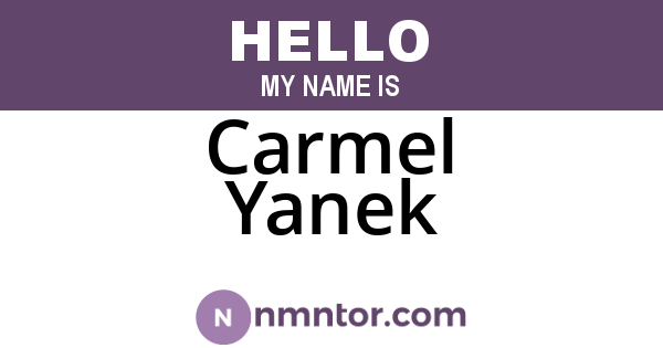 Carmel Yanek
