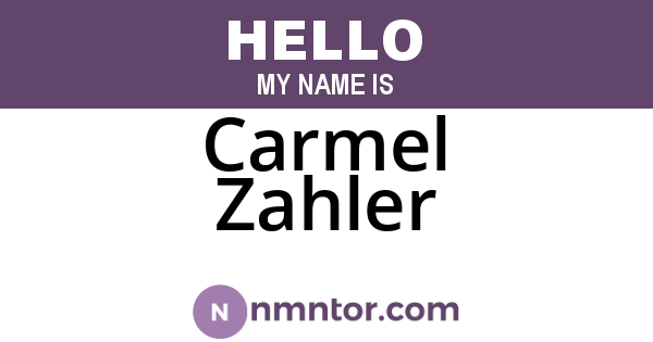 Carmel Zahler