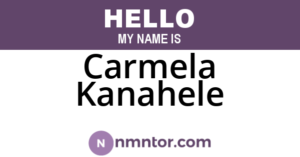 Carmela Kanahele