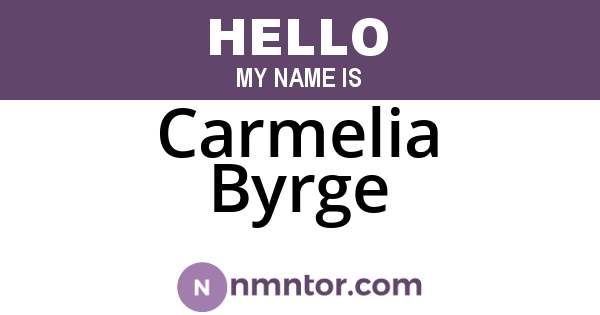 Carmelia Byrge