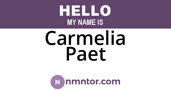 Carmelia Paet