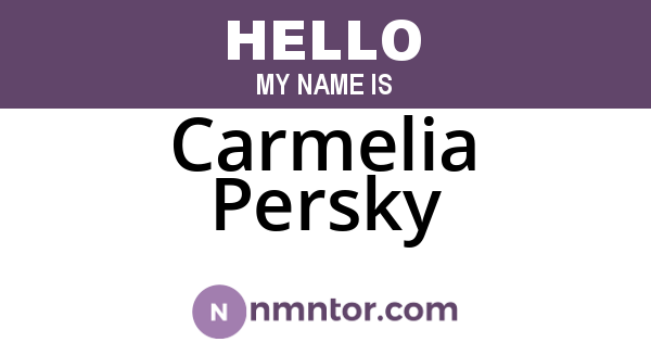 Carmelia Persky
