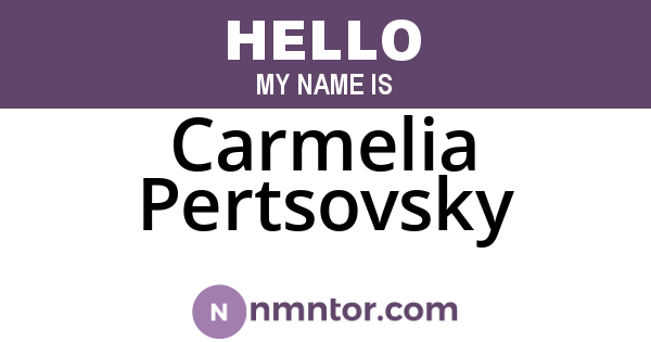 Carmelia Pertsovsky