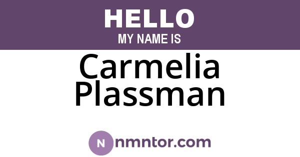 Carmelia Plassman