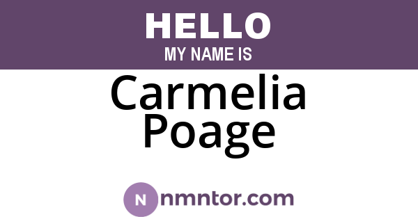 Carmelia Poage