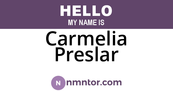 Carmelia Preslar