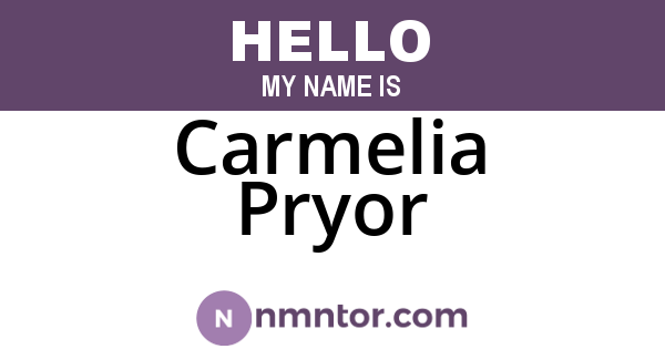 Carmelia Pryor
