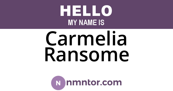 Carmelia Ransome