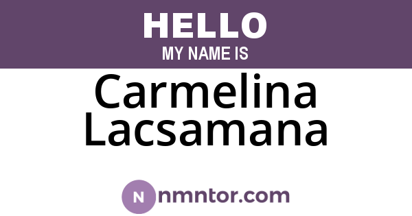 Carmelina Lacsamana