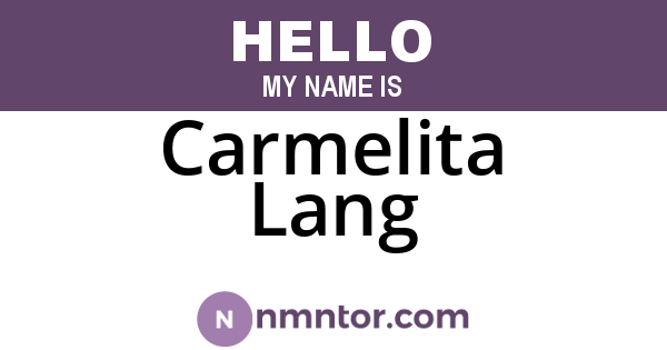 Carmelita Lang