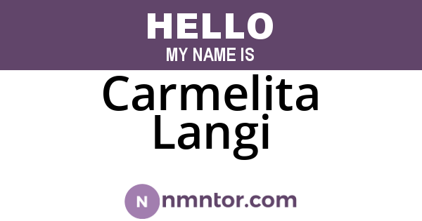 Carmelita Langi