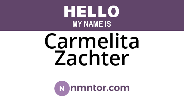 Carmelita Zachter