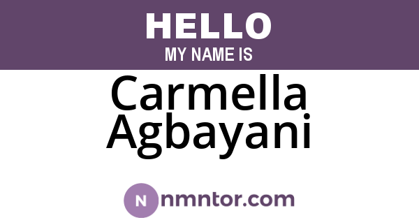 Carmella Agbayani
