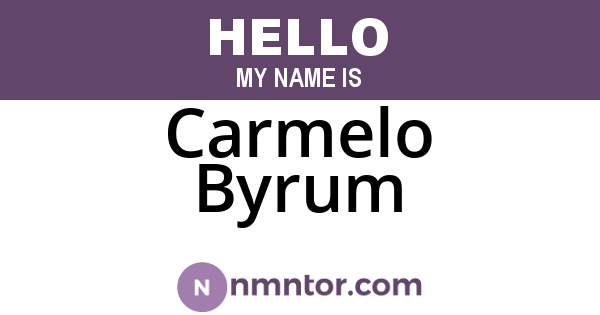 Carmelo Byrum