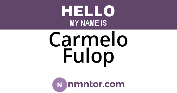 Carmelo Fulop