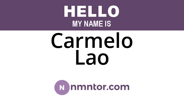 Carmelo Lao