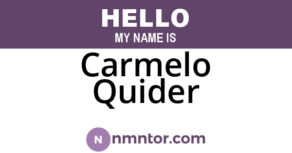 Carmelo Quider