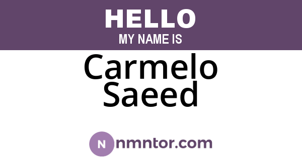 Carmelo Saeed