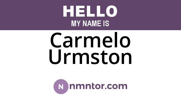 Carmelo Urmston