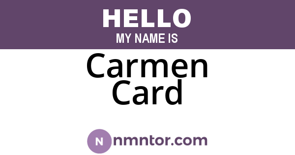 Carmen Card