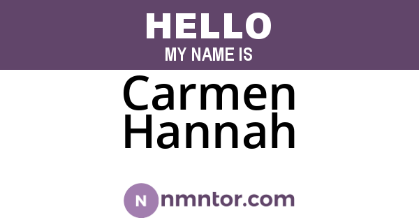 Carmen Hannah