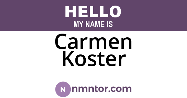 Carmen Koster