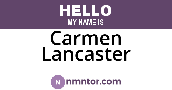 Carmen Lancaster