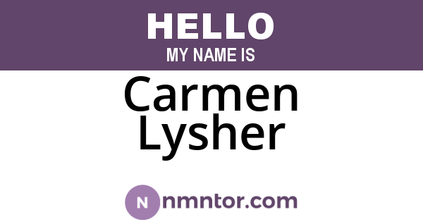 Carmen Lysher