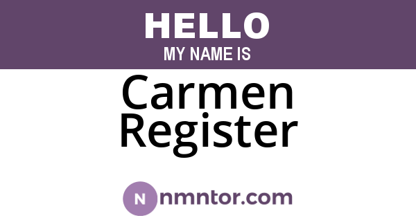 Carmen Register